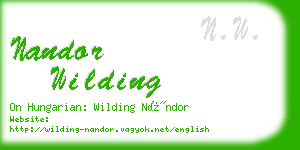 nandor wilding business card